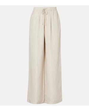 Rohe Striped Silk Wide-Leg Pants - Natural