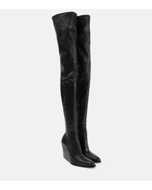 Victoria Beckham Camille Leather Over-The-Knee Boots - Black