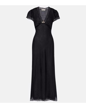 RIXO London Clarice Lace-Trimmed Midi Dress - Blue