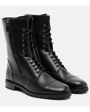 Manolo Blahnik Schnuerstiefel Lugata Aus Leder - Schwarz