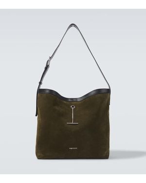 McQueen Tote Pendant Aus Veloursleder - Grün