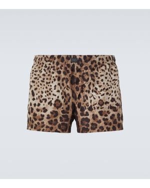 Dolce & Gabbana Leopard-print Swim Trunks - Multicolour