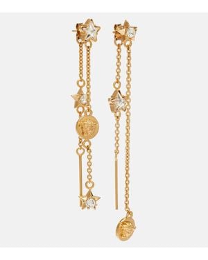 Versace Boucles D'Oreilles Medusa A Cristaux - Métallisé
