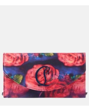 Christian Louboutin Loubi54 Satin Floral Clutch Bag - Red