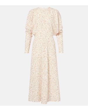 Victoria Beckham Dolman Printed Midi Dress - Natural