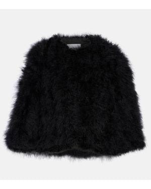 Yves Salomon Faux Fur Cape - Black