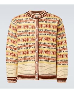 Bode Cardigan Marzipan Aus Woll-Jacquard - Mettallic