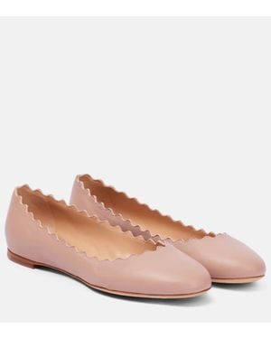 Chloé Bailarinas Lauren De Piel - Rosa