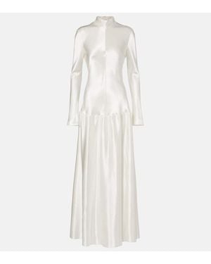 FFORME Maxikleid Mila Aus Satin - Weiß