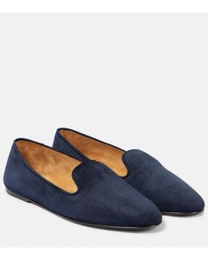 The Row Slip-Ons Tippi Aus Veloursleder - Blau