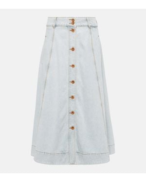 Zimmermann Gonna Midi Di Jeans August - Grigio