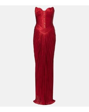 Maria Lucia Hohan Robe Kiera Aus Seidentuell - Rot