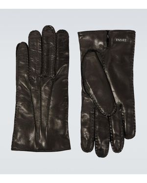 ZEGNA Guantes De Piel - Negro