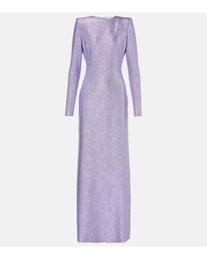 Oscar de la Renta Robe Aus Lame - Lila