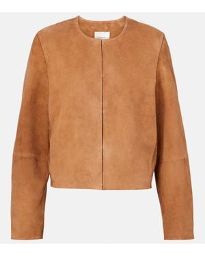 Vince Cropped-Jacke Aus Veloursleder - Braun