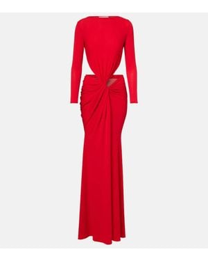 Alex Perry Gathered Crepe Jersey Gown