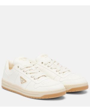 Prada Downtown Leather Sneakers - White