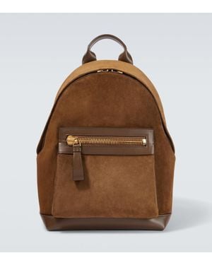 Tom Ford Rucksack Buckley Aus Veloursleder Und Leder - Braun