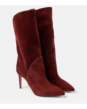 Paris Texas Gaia 85 Suede Boots - Red