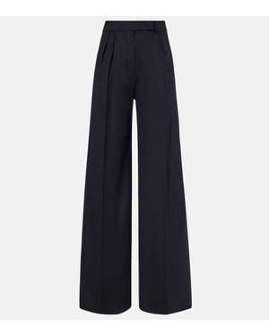Max Mara Weite Hose Ori Aus Kamelhaar - Blau