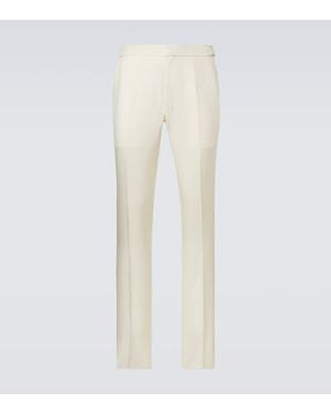 Tom Ford Schmale Hose Aus Seide - Weiß