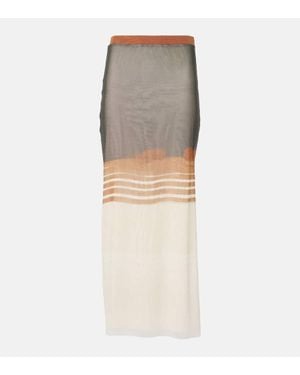 SIR. Breeze Bandeau Striped Maxi Skirt - Gray