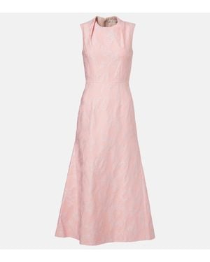 Emilia Wickstead Midikleid Kissa Aus Jacquard - Pink