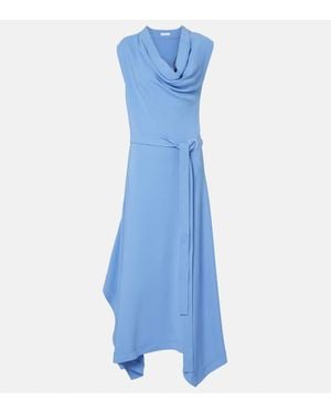 ワンピース FERRAGAMO LONG BLUE DRESS WITH DRAPING Blue Ferragamo Dresses for Women | Lyst