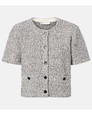 Tory Burch Cropped-Top Aus Tweed - Grau