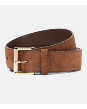 Prada Guertel Aus Veloursleder - Braun
