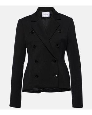 Alaïa Double-Breasted Twill Blazer - Black