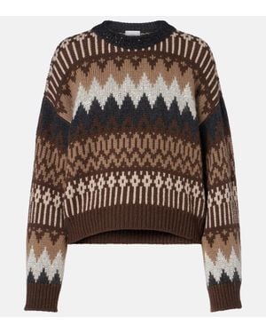 Brunello Cucinelli Cashmere Jacquard Sweater - Brown