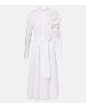 Carolina Herrera Vestido Camisero De Popelin Floral - Blanco