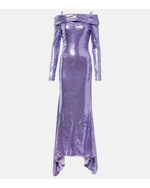 The Attico Robe Fanny Mit Pailletten - Lila
