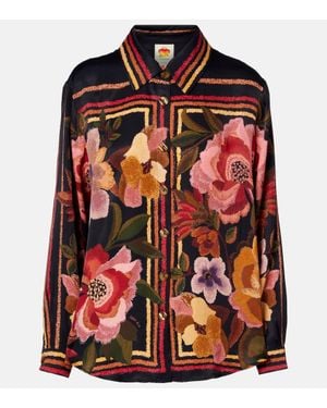 FARM Rio Chenille Flowers Shirt - Red
