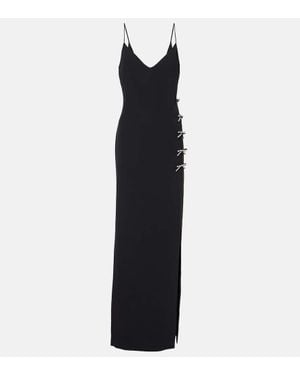 Elie Saab Embellished Bow-Detail Cady Gown - Black