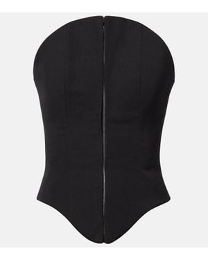 McQueen Wool Corset Top - Black