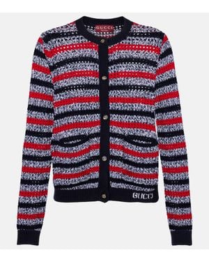 Gucci Cardigan Aus Einem Baumwollgemisch - Rot