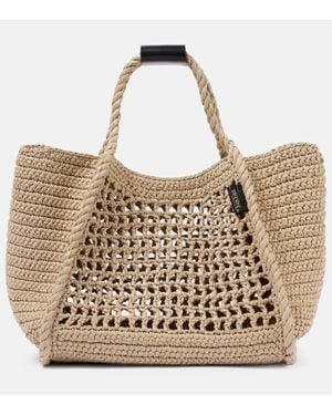 Max Mara Borsa Marine Medium effetto rafia - Metallizzato