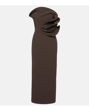 Magda Butrym Draped Wool-Blend Cocktail Dress - Brown