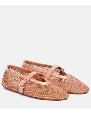 Alaïa Mesh Ballet Flats - Pink