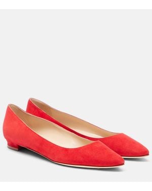 Manolo Blahnik Ballerinas Bb Aus Veloursleder - Rot