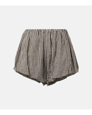 Posse Aurelia Gingham Cotton Shorts - Black