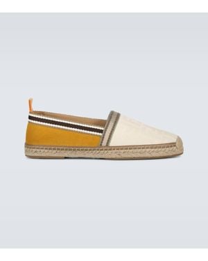 Fendi Jacquard-Espadrilles Aus Canvas - Weiß