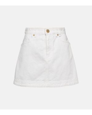 Balmain Minigonna Di Jeans - Bianco
