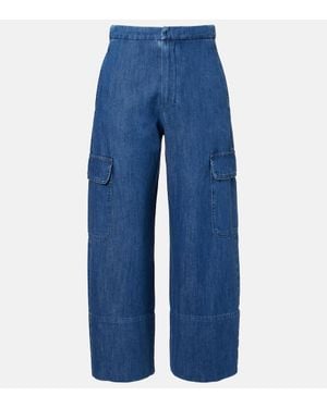 Max Mara Cropped Cargo-Jeans - Blau