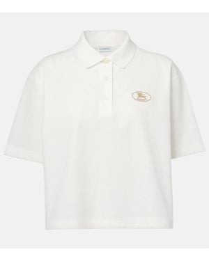 Burberry Logo Cotton Polo Shirt - White