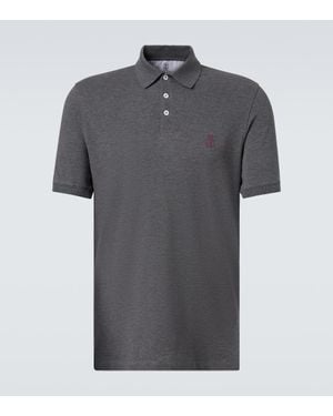 Brunello Cucinelli Polohemd Aus Baumwolle - Grau