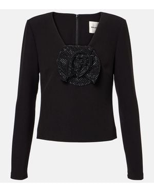 Roland Mouret Verziertes Top Aus Crepe - Schwarz