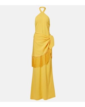 ‎Taller Marmo Meteora Open-Back Crepe Cady Gown - Metallic